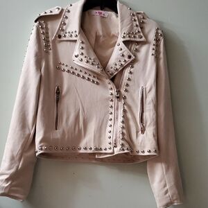 Buddy Love Blush Studded Suede Jacket